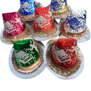 (Pack of 7) 1950s Vintage Party Hats Rock and Roll Theme